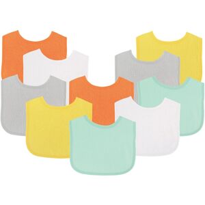 Luvable Friends Baby Cotton Terry Bibs 10pk, Neutral Solid, One Size - Neutral Solid - One Size One Size