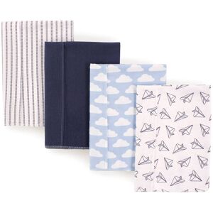 Hudson Baby Infant Boy Cotton Flannel Burp Cloths 4pk, Paper Airplane, One Size - Paper Airplane - One Size One Size
