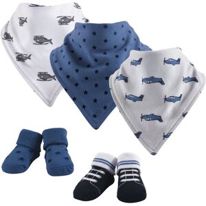 Hudson Baby Infant Boy Cotton Bib and Sock Set 5pk, Wingman, One Size - Wingman - One Size One Size