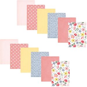 Hudson Baby Infant Girl Cotton Flannel Burp Cloths Bundle, Modern Botanical, One Size - Modern Botanical - One Size One Size