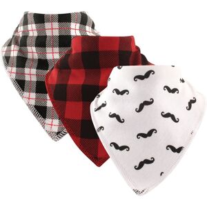 Hudson Baby Infant Boy Cotton Fleece Bandana Bibs 3pk, Mustache, One Size - Mustache - One Size One Size