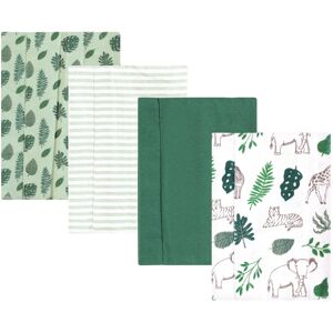Hudson Baby Cotton Flannel Burp Cloths, Jungle, One Size - Jungle 4 Pack - One Size One Size