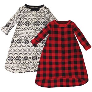 Touched by Nature Baby Organic Cotton Long-Sleeve Wearable Sleeping Bag, Sack, Blanket, Buffalo Plaid 0-3 Months