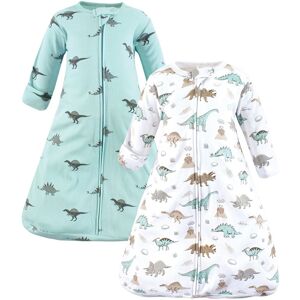 Hudson Baby Cotton Long-Sleeve Wearable Sleeping Bag, Sack, Blanket, Dino Blast Long Sleeve 3-9 Months