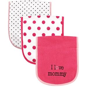Luvable Friends Baby Girl Cotton Burp Cloths with Fiber Filling 3pk, Girl Mommy, One Size - Girl Mommy - One Size One Size