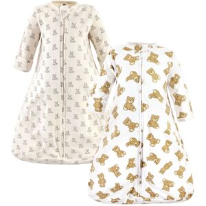 Hudson Baby Cotton Long-Sleeve Wearable Sleeping Bag, Sack, Blanket, Teddy Bear Long Sleeve 18-24 Months