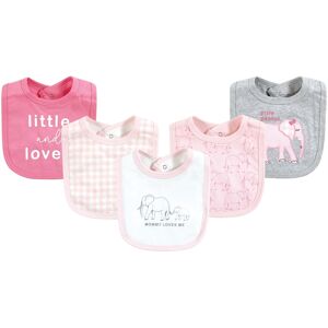 Touched by Nature Infant Girl Organic Cotton Bibs, Pink Peanut, One Size - Pink Peanut - One Size One Size