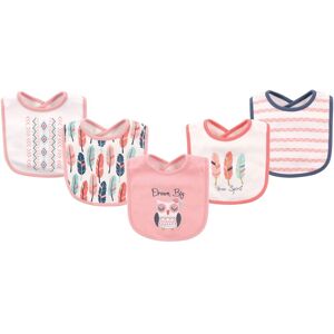 Hudson Baby Infant Girl Cotton Bibs 5pk, Owl, One Size - Owl - One Size One Size