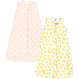 Hudson Baby Infant Girl Cotton Long-Sleeve Wearable Sleeping Bag, Sack, Blanket, Lemon Daisy Sleeveless 3-9 Months