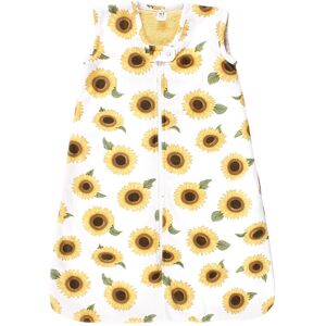 Hudson Baby Infant Girl Plush Faux Fur Sleeping Bag, Wearable Blanket, Sunflower 18-24 Months