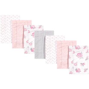 Hudson Baby Infant Girl Cotton Flannel Burp Cloths 7pk, Pink Floral, One Size - Pink Floral - One Size One Size
