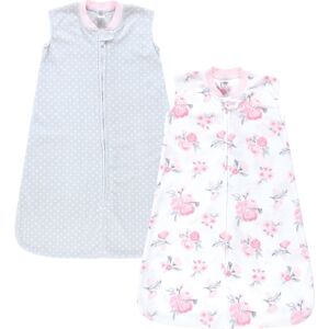 Hudson Baby Infant Girl Plush Sleeping Bag, Sack, Blanket 2pk, Basic Pink Floral 0-6 Months