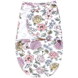 Hudson Baby Infant Girl Plush Faux Fur Swaddle Wrap, Vintage Blossom, 0-3 Months - Vintage Blossom - 0-3 Months 0-3 Months