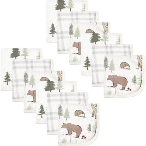 Hudson Baby Infant Boy Cotton Muslin Washcloths, Forest Animals, One Size - Forest Animals - One Size One Size