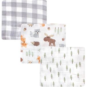 Hudson Baby Infant Boy Cotton Muslin Swaddle Blankets, Woodland 3-Pack, One Size - Woodland 3-Pack - 3-Pack 3-Pack