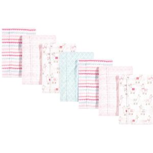 Hudson Baby Infant Girl Cotton Flannel Burp Cloths 7pk, Llama, One Size - Llama - One Size One Size