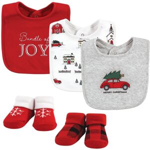 Hudson Baby Unisex Baby Cotton Bib and Sock Set, Christmas Scene, One Size - Christmas Scene - One Size One Size