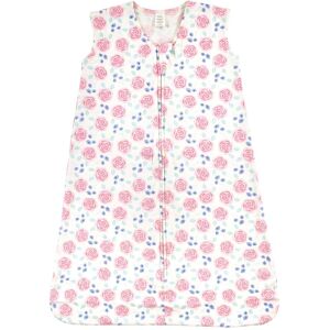 Touched by Nature Baby Girl Organic Cotton Sleeveless Wearable Sleeping Bag, Sack, Blanket, Pink Rose 12-18 Months