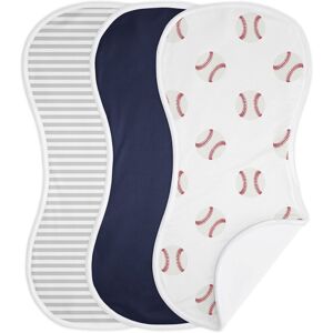 Sweet Jojo Designs Baseball Sports Absorbent Burp Cloths (3 Pack Set) Red and White Americana 20.0 In. L X 9.5 In. W X 0.1 In. H