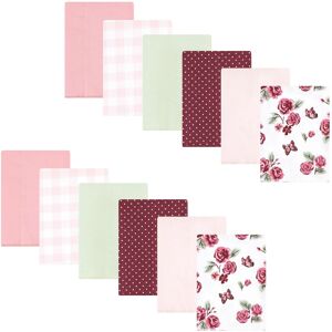 Hudson Baby Infant Girl Flannel Burp Cloth 12pk, Sweet Roses, One Size - Sweet Roses - One Size One Size