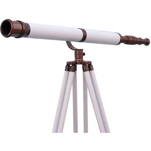 Floor Standing Antique Copper With White Leather Galileo Telescope - 30 30