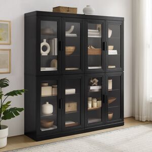 Crosley Furniture Crosley Essen 2Pc Glass Door Kitchen Pantry Storage Cabinet Set 63.5 In. W X 72.0 In. H X 15.88 In. D