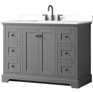 Wyndham Collection Avery 48-inch Single Vanity, Quartz Top Single Vanities