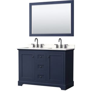 Wyndham Collection Avery 48-inch Double Vanity, Quartz Top, 46-inch Mirror Double Vanities