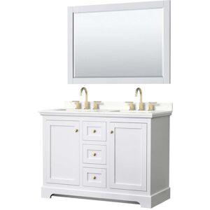 Wyndham Collection Avery 48-inch Double Vanity, Quartz Top, 46-inch Mirror Double Vanities