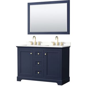 Wyndham Collection Avery 48-inch Double Vanity, Quartz Top, 46-inch Mirror Double Vanities