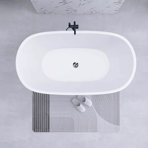 WOOSTI 55 in. x 29 in. Acrylic Freestanding Soaking Bathtub with Center Drain Small