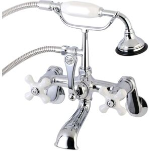 Kingston Aqua Vintage Wall Mount Tub Faucet with Hand Shower 4 to 5 Inches