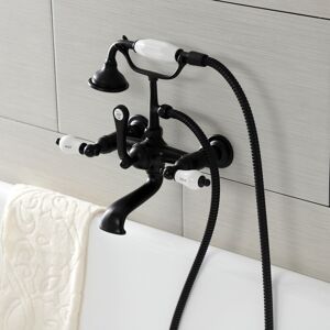 Kingston Aqua Vintage 7-Inch Wall Mount Tub Faucet with Hand Shower N/A