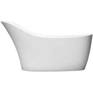 WOOSTI Solid Surface Freestanding Soaking Bathtub with Center Drain 67'' x 30''