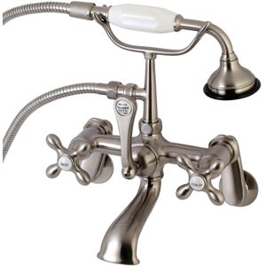 Kingston Aqua Vintage Wall Mount Tub Faucet with Hand Shower 4 to 5 Inches