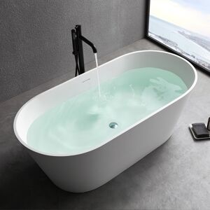 Alvana 63''/67'' Freestanding Bathtub Stone Resin Soaking Bathtub 63''