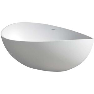 Lhragee Solid Surface Freestanding Soaking Bathtub with Center Drain 63'' x 39''