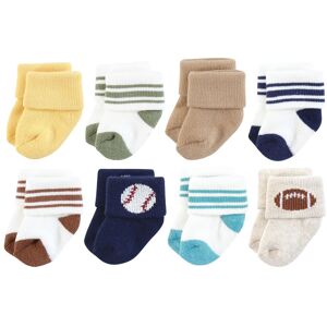 Hudson Baby Infant Boy Cotton Rich Newborn and Terry Socks, Sports Stripes 0-6 Months