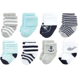 Hudson Baby Infant Boy Cotton Rich Newborn and Terry Socks, Mint Whale 0-6 Months