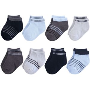 Hudson Baby Infant Boy Cotton Rich Newborn and Terry Socks, Blue Black 12-24 Months