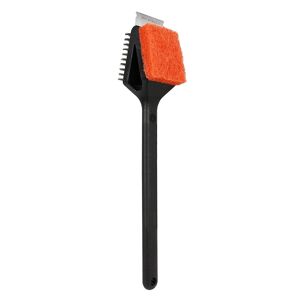 Mr. Bar-B-Q Mr Bar-B-Q Dual-Head Grill Brush With Bristles, Scrub Pad And Scraper Blade 14.5 In. L X 3.0 In. W X 2.25 In. H