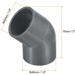 Unique 4Pcs 45 Degree Elbow Pipe Fittings 1-1/4 Inch UPVC Fitting Connectors - Grey - 1-1/4 1-1/4