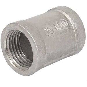 Unique 1/2BSP Female Threaded Stainless Steel Pipe Coupling Fitting Connector - Silver Tone 1.4 In. L