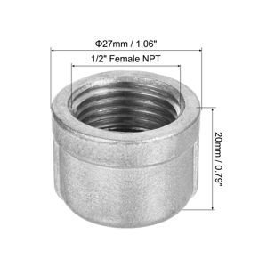 Unique Pipe Fitting Cap, 4 Pack Stainless Steel Pipe Cap for DIY 1/2