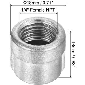 Unique Pipe Fitting Cap, 4 Pack Stainless Steel Pipe Cap for DIY 1/4