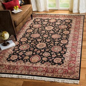 Safavieh Asian Hand-knotted Royal Kerman Black and Red Wool Rug (6' x 9') - 6' x 9' 6' x 9'