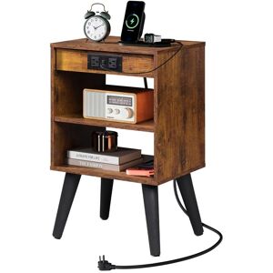 Night Stand with Charger Station No Drawers