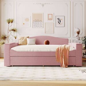 Slpywl Upholstered Daybed with Storage Armrests, Trundle and Latest Integrated Bluetooth Audio System Full