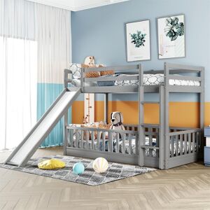 Merax Twin over Twin Bunk Bed with Slide and Ladder Twin