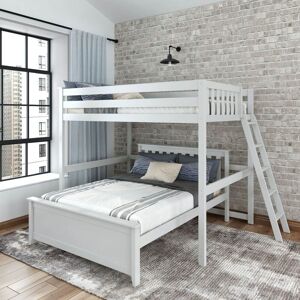 Plank and Beam L-Shaped Full over Full Bunk Bed with Ladder on End Full